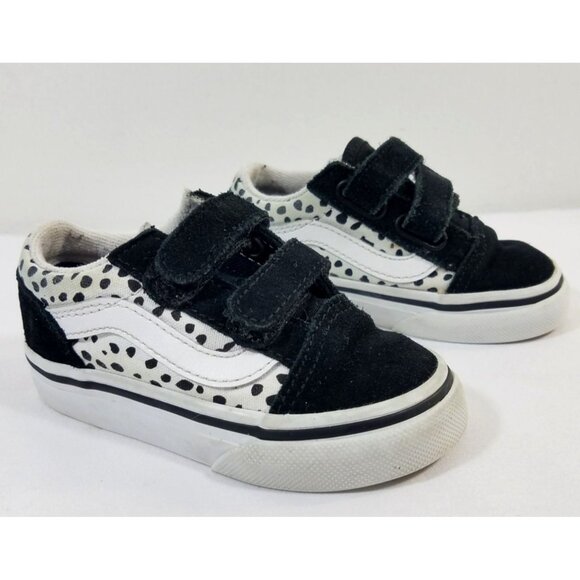 Vans Old Skool Dots Animal Print Sneakers Toddler Size 5 Black & White - Picture 1 of 8